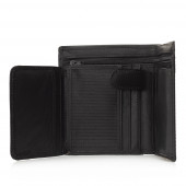 Portofel vertical din piele naturala DiAmanti Petrucci Nero